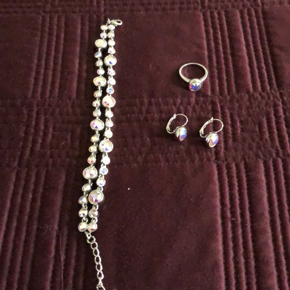 Touchstone Swarovski bracelet, ring and earrings